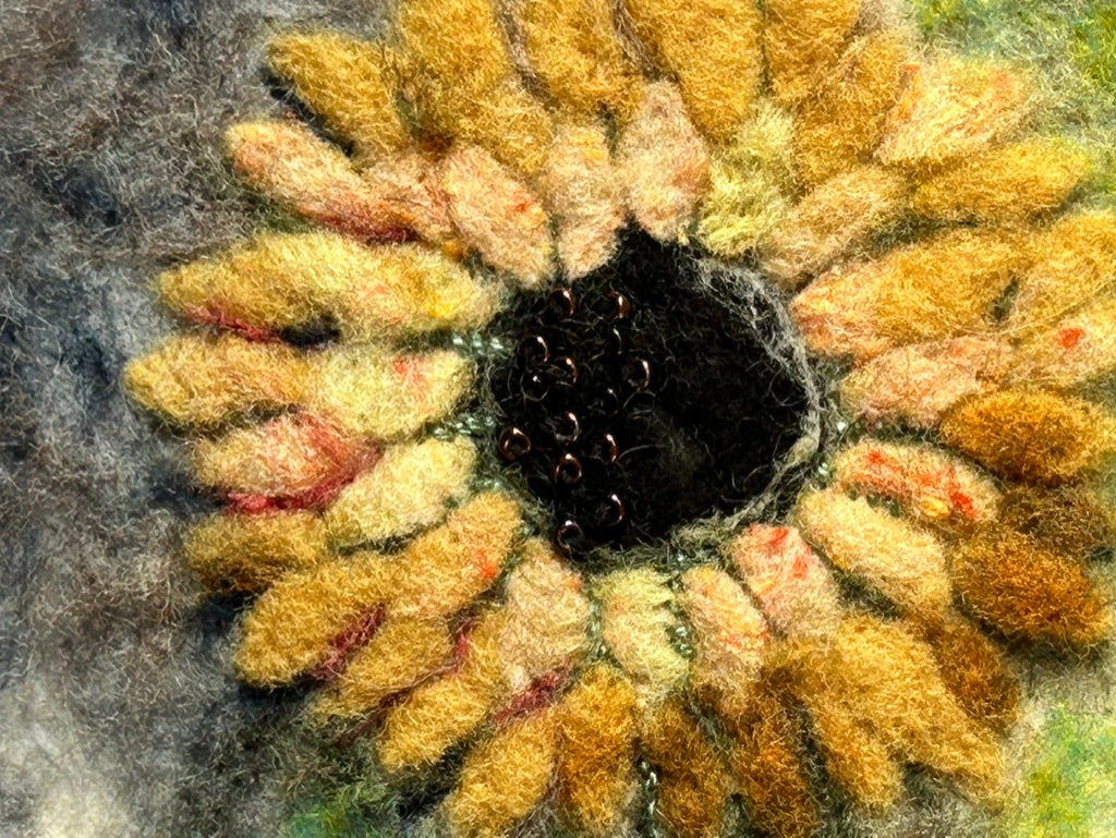 Felted Wall Art | 8"x10" (11"x14" Mat) | Sunflower Design