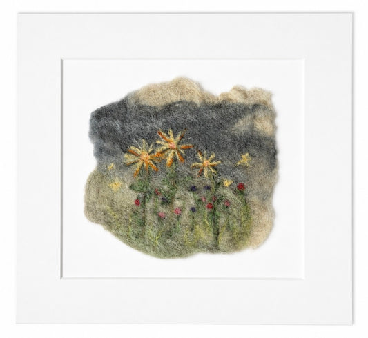 Felted Wall Art | 8"x10" (11"x14" Mat) | Wildflower Design
