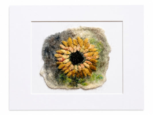 Felted Wall Art | 8"x10" (11"x14" Mat) | Sunflower Design