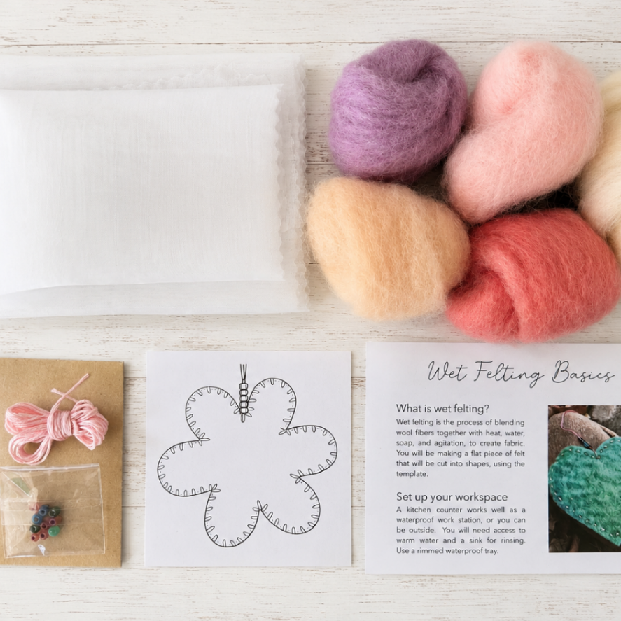 Beginner Wool Felting Kit | Make Felted Flowers