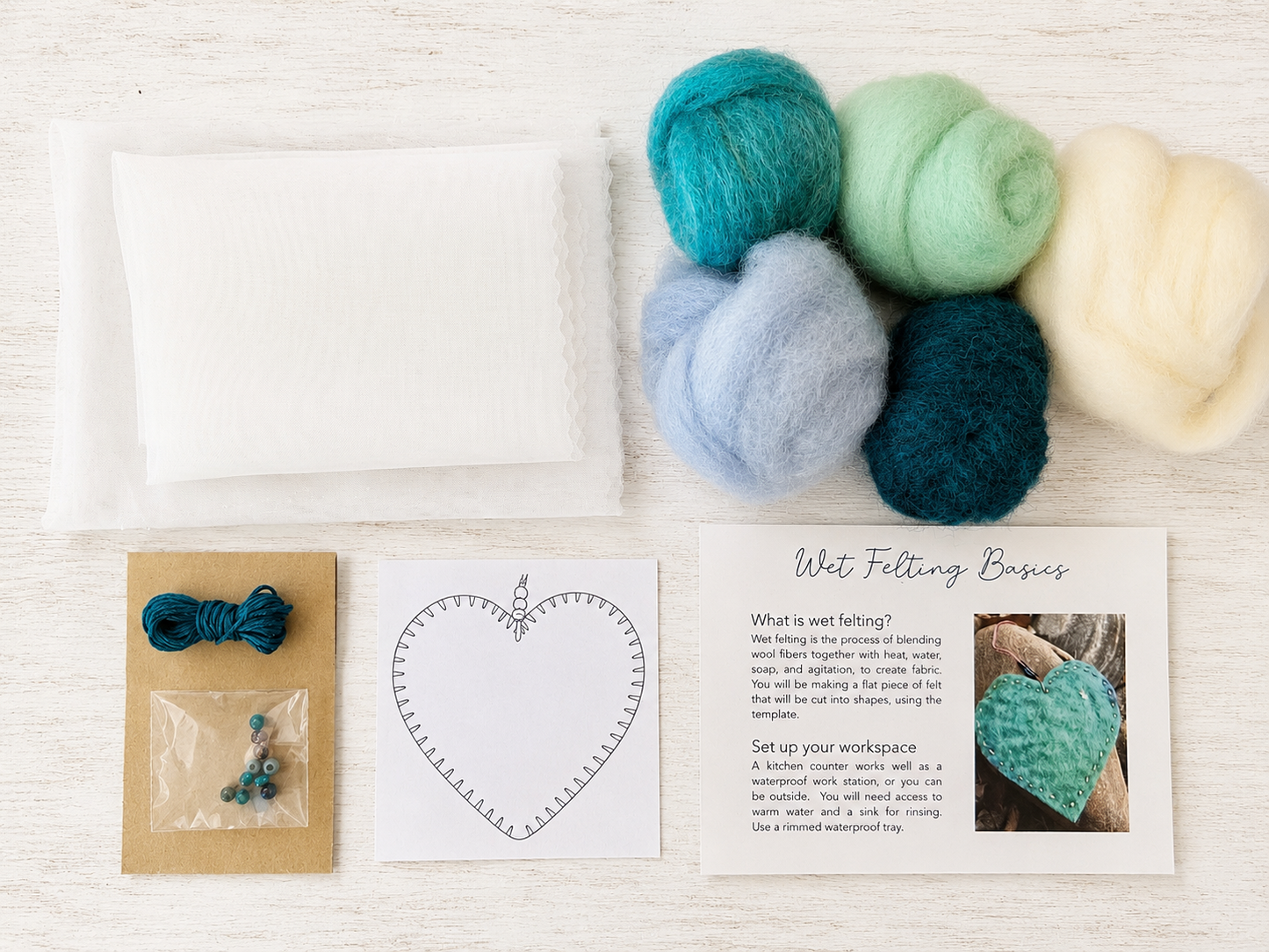 Beginner Wool Felting Kit | Make Felted Hearts
